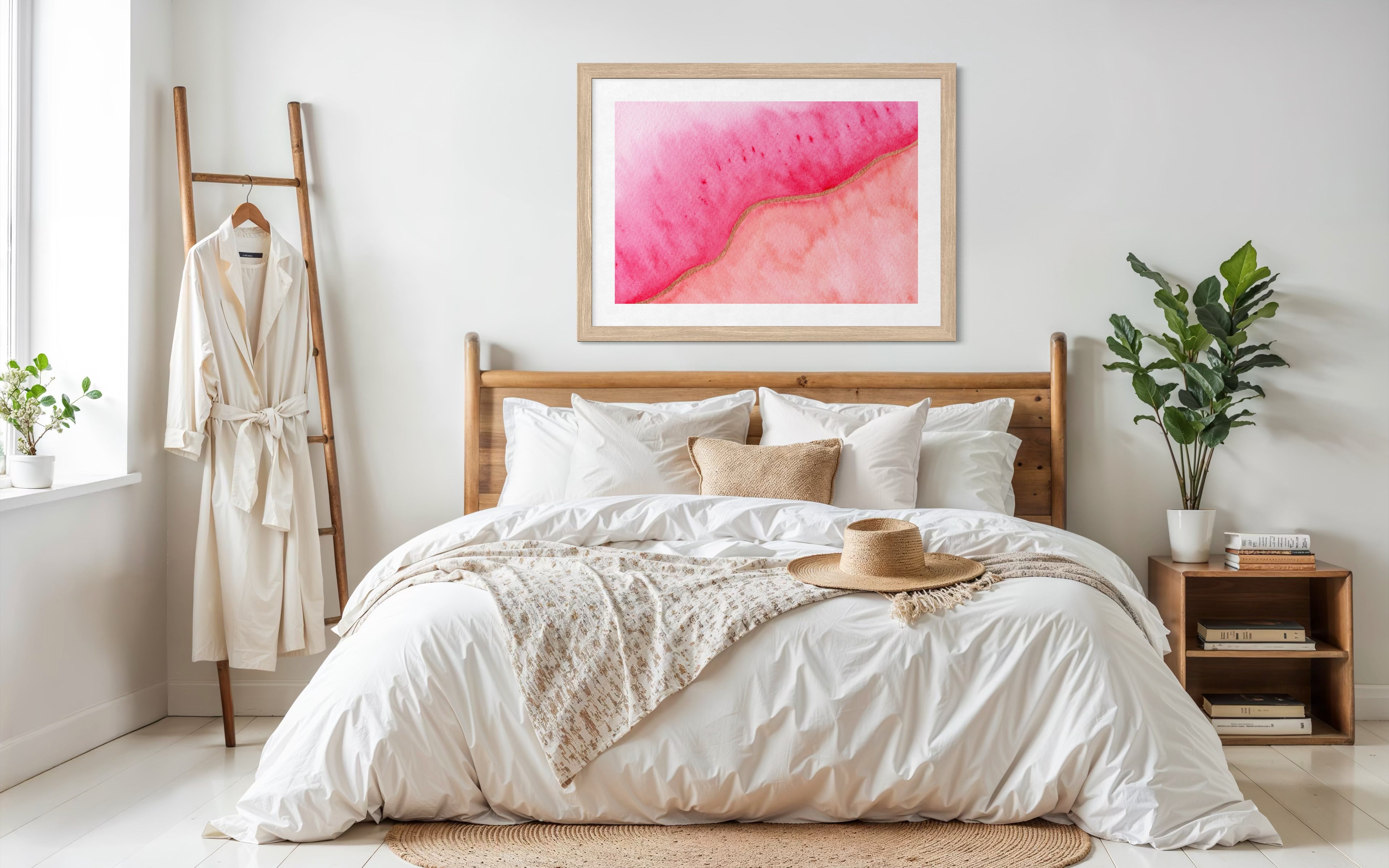 Abstract fine art print in neutral modern interior – Shirley Browning Studio