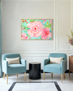 Turquoise Bloomscape - Watercolor Art Print | Floral Collection