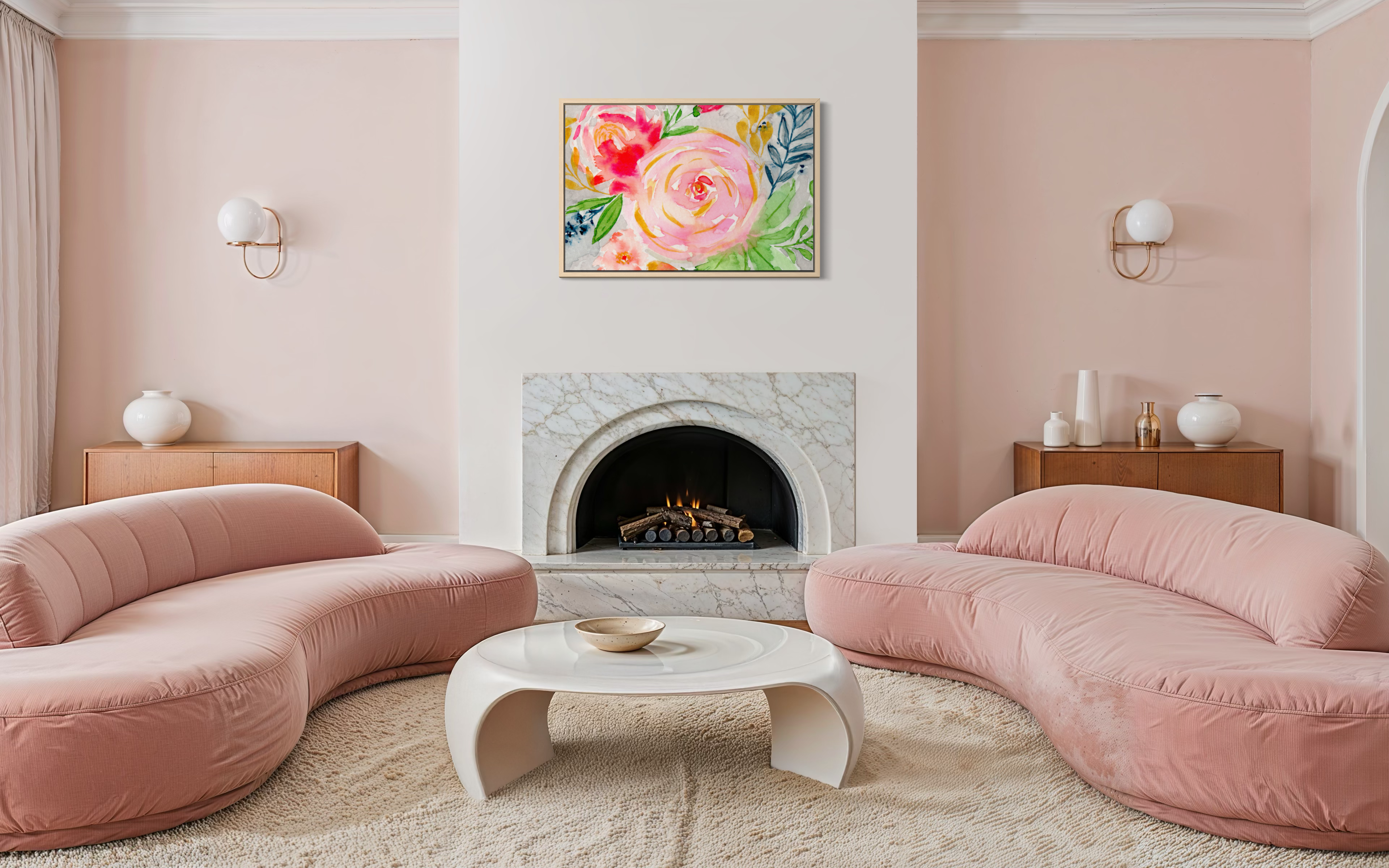 Gathered Roses - Watercolor Art Print | Floral Collection