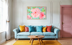 Turquoise Bloomscape - Watercolor Art Print | Floral Collection