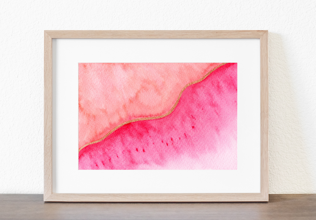 Blush Divide - Watercolor Art Print | Abstract Collection