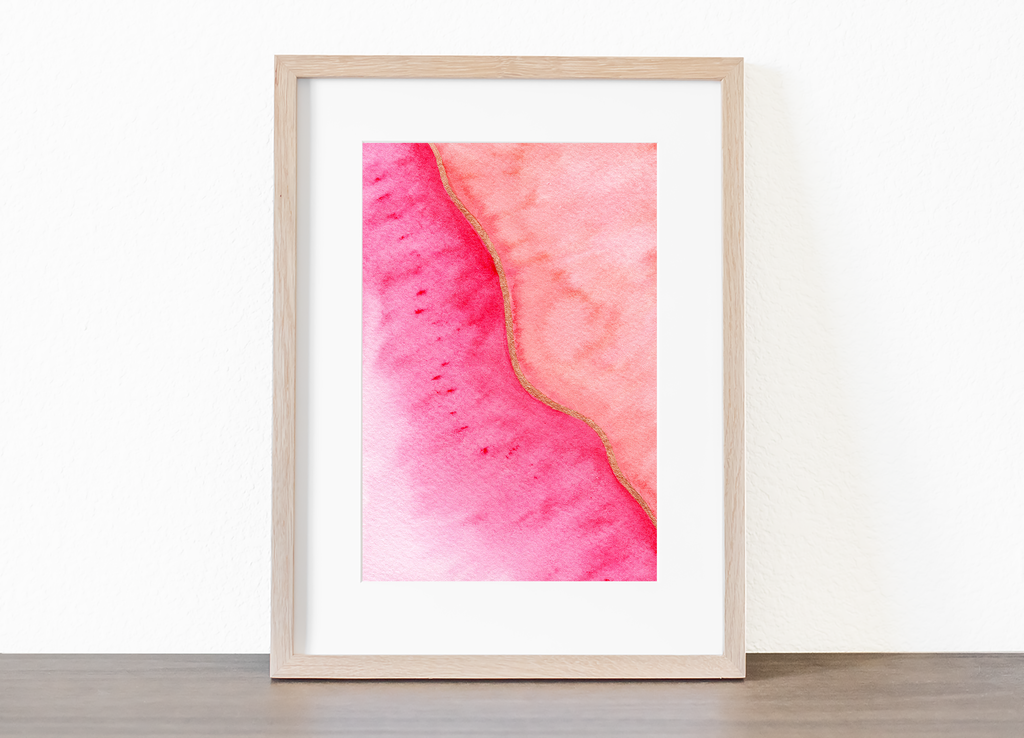 Blush Divide - Watercolor Art Print | Abstract Collection
